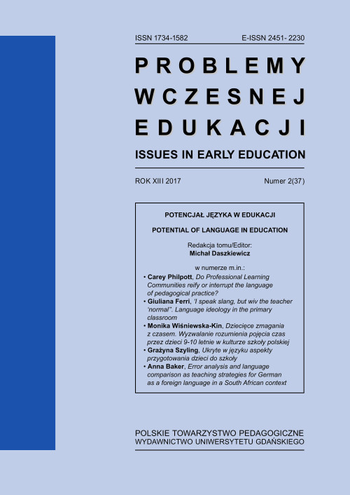 					Pokaż  Tom 37 Nr 2 (2017): Potencjał języka w edukacji
				